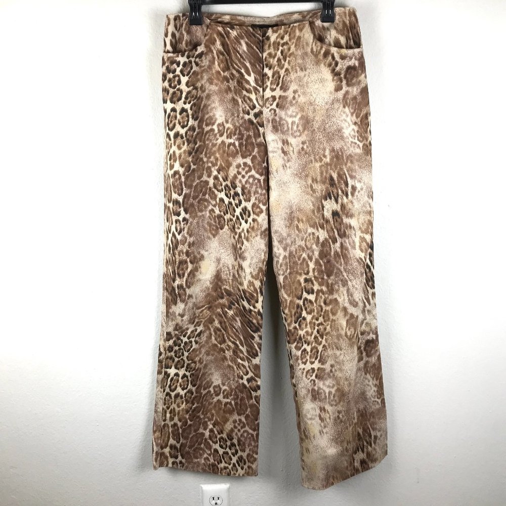 Frank Lyman Design Leopard Print Wide Leg Pants